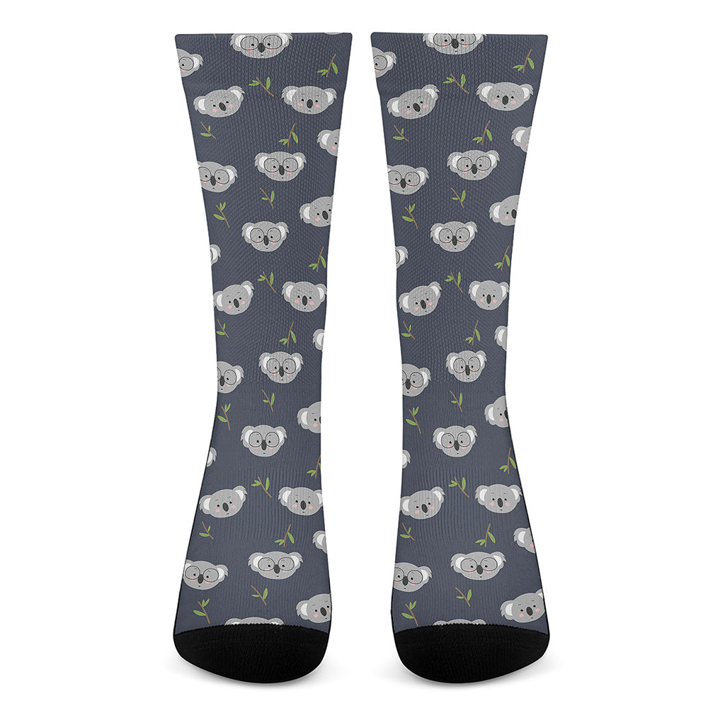 Koala Bear Pattern Print Crew Socks