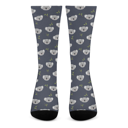 Koala Bear Pattern Print Crew Socks