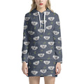 Koala Bear Pattern Print Pullover Hoodie Dress
