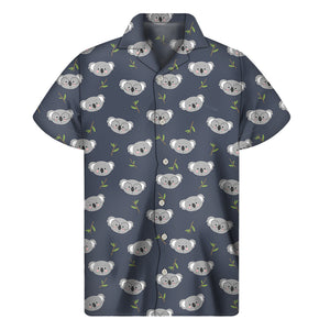 Koala Bear Pattern Print Men's Short Sleeve Shirt