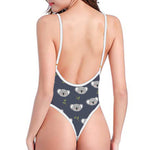 Koala Bear Pattern Print One Piece High Cut Swimsuit