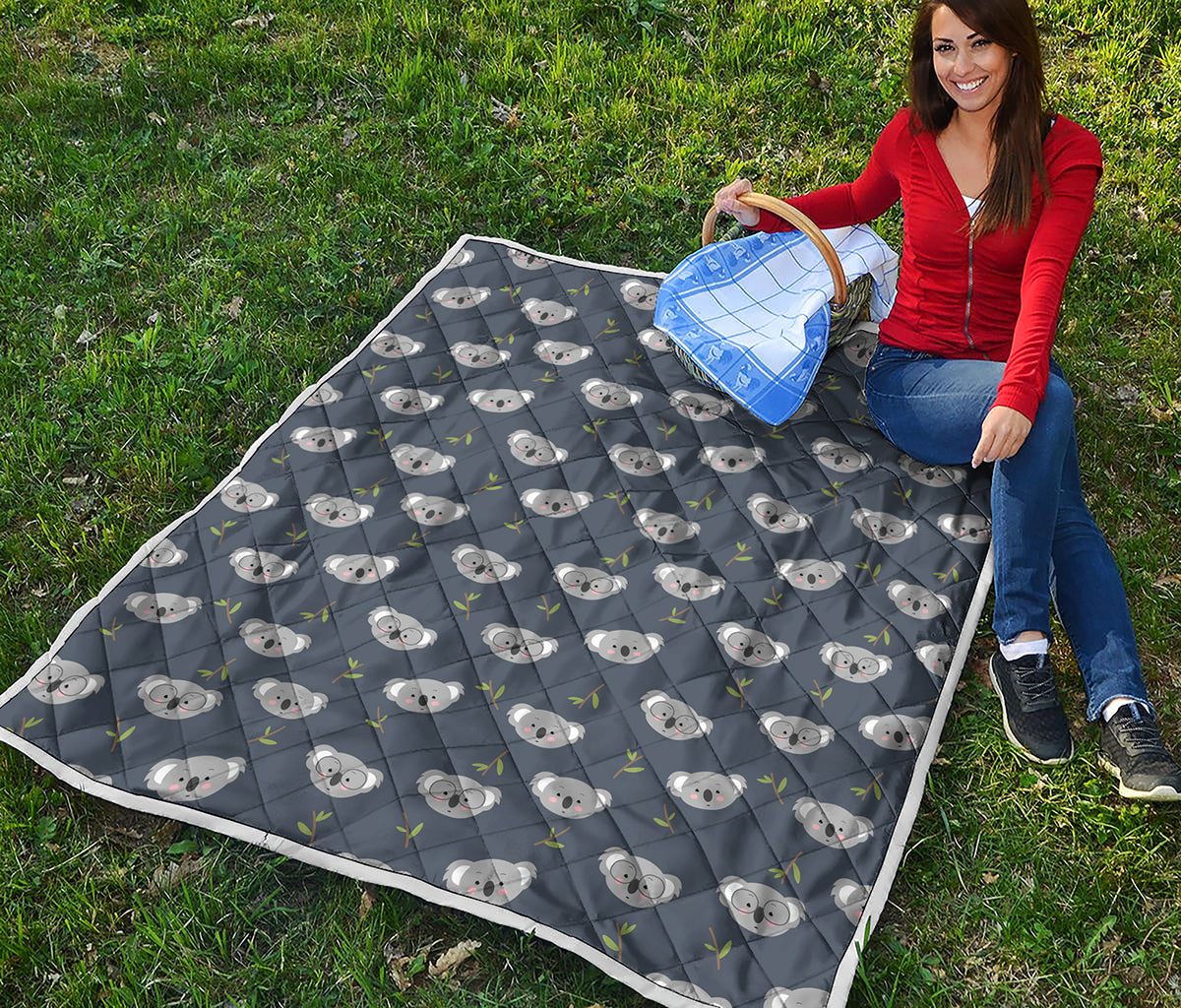 Koala Bear Pattern Print Quilt