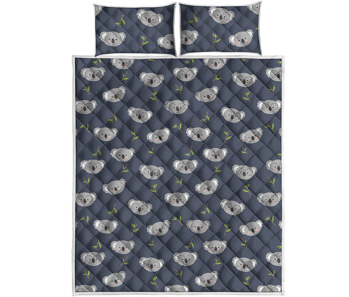 Koala Bear Pattern Print Quilt Bed Set