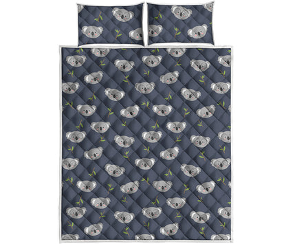 Koala Bear Pattern Print Quilt Bed Set