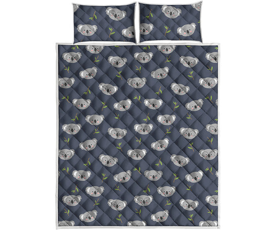 Koala Bear Pattern Print Quilt Bed Set