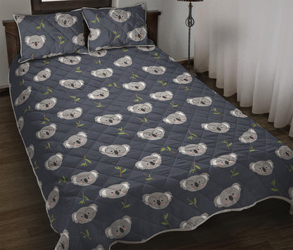 Koala Bear Pattern Print Quilt Bed Set