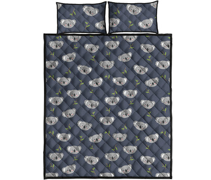 Koala Bear Pattern Print Quilt Bed Set