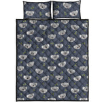 Koala Bear Pattern Print Quilt Bed Set