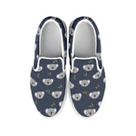 Koala Bear Pattern Print White Slip On Shoes