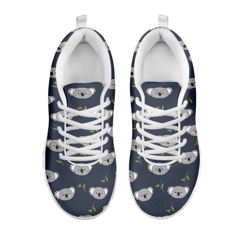 Koala Bear Pattern Print White Sneakers