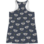 Koala Bear Pattern Print Women's Racerback Tank Top