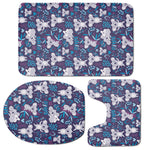 Koala Forest Pattern Print 3 Piece Bath Mat Set