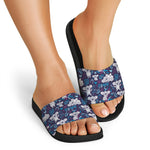 Koala Forest Pattern Print Black Slide Sandals