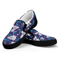Koala Forest Pattern Print Black Slip On Sneakers