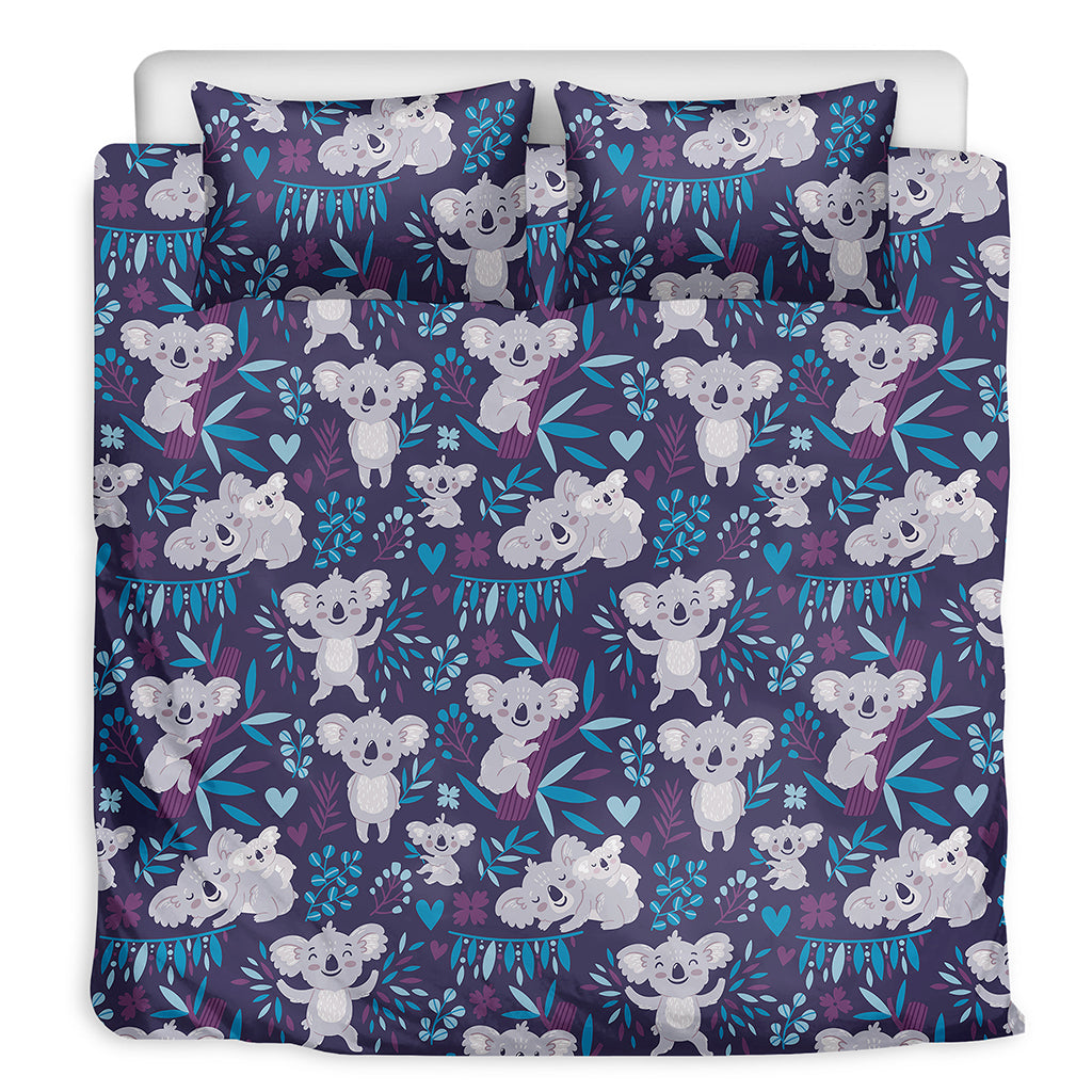 Koala Forest Pattern Print Duvet Cover Bedding Set