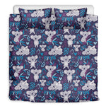Koala Forest Pattern Print Duvet Cover Bedding Set