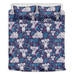 Koala Forest Pattern Print Duvet Cover Bedding Set