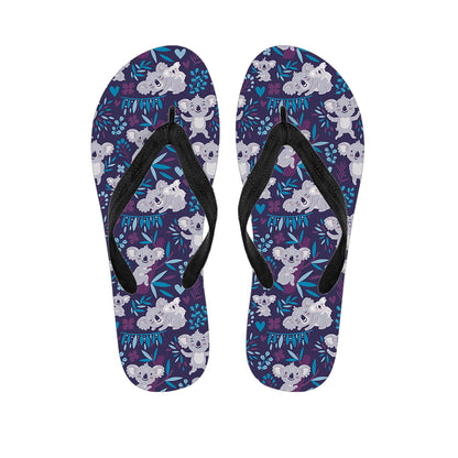 Koala Forest Pattern Print Flip Flops