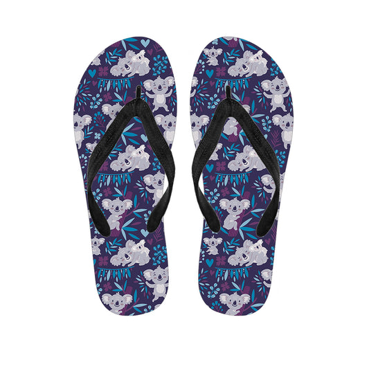 Koala Forest Pattern Print Flip Flops