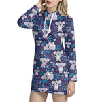 Koala Forest Pattern Print Hoodie Dress