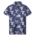 Koala Forest Pattern Print Men's Short Sleeve Shirt