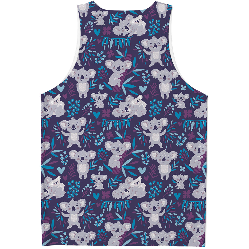 Koala Forest Pattern Print Men's Tank Top
