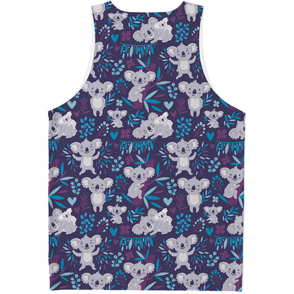 Koala Forest Pattern Print Men's Tank Top