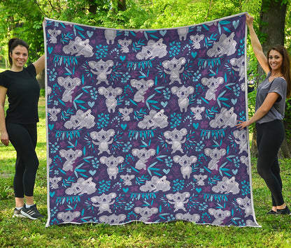 Koala Forest Pattern Print Quilt