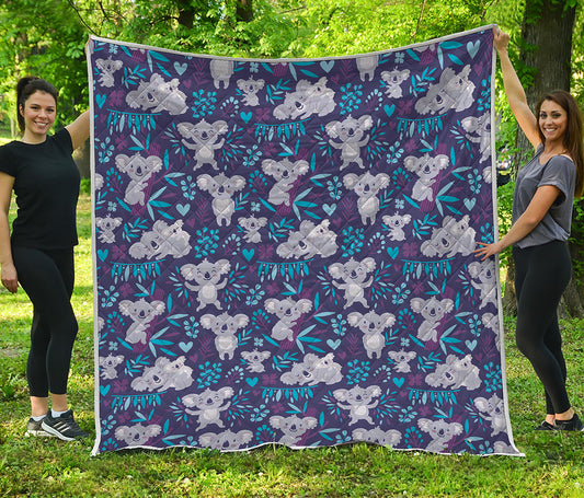 Koala Forest Pattern Print Quilt