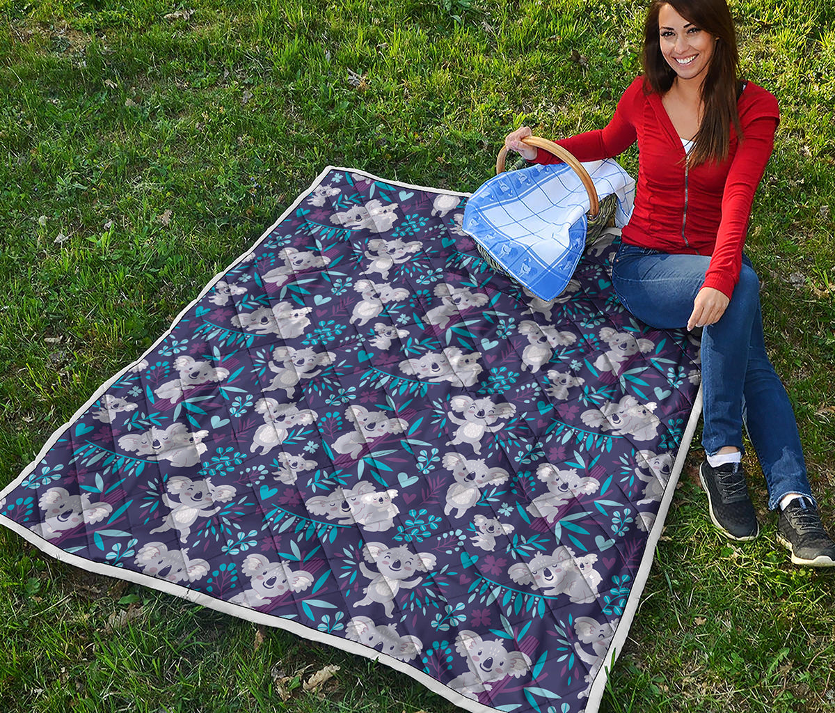 Koala Forest Pattern Print Quilt
