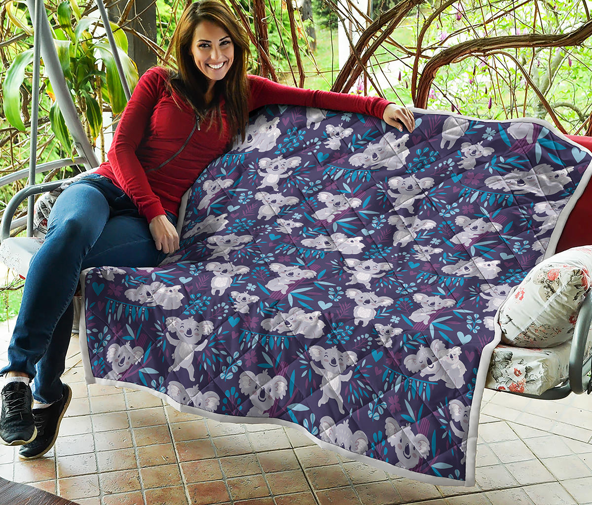 Koala Forest Pattern Print Quilt
