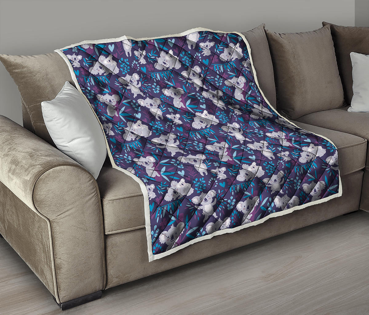 Koala Forest Pattern Print Quilt