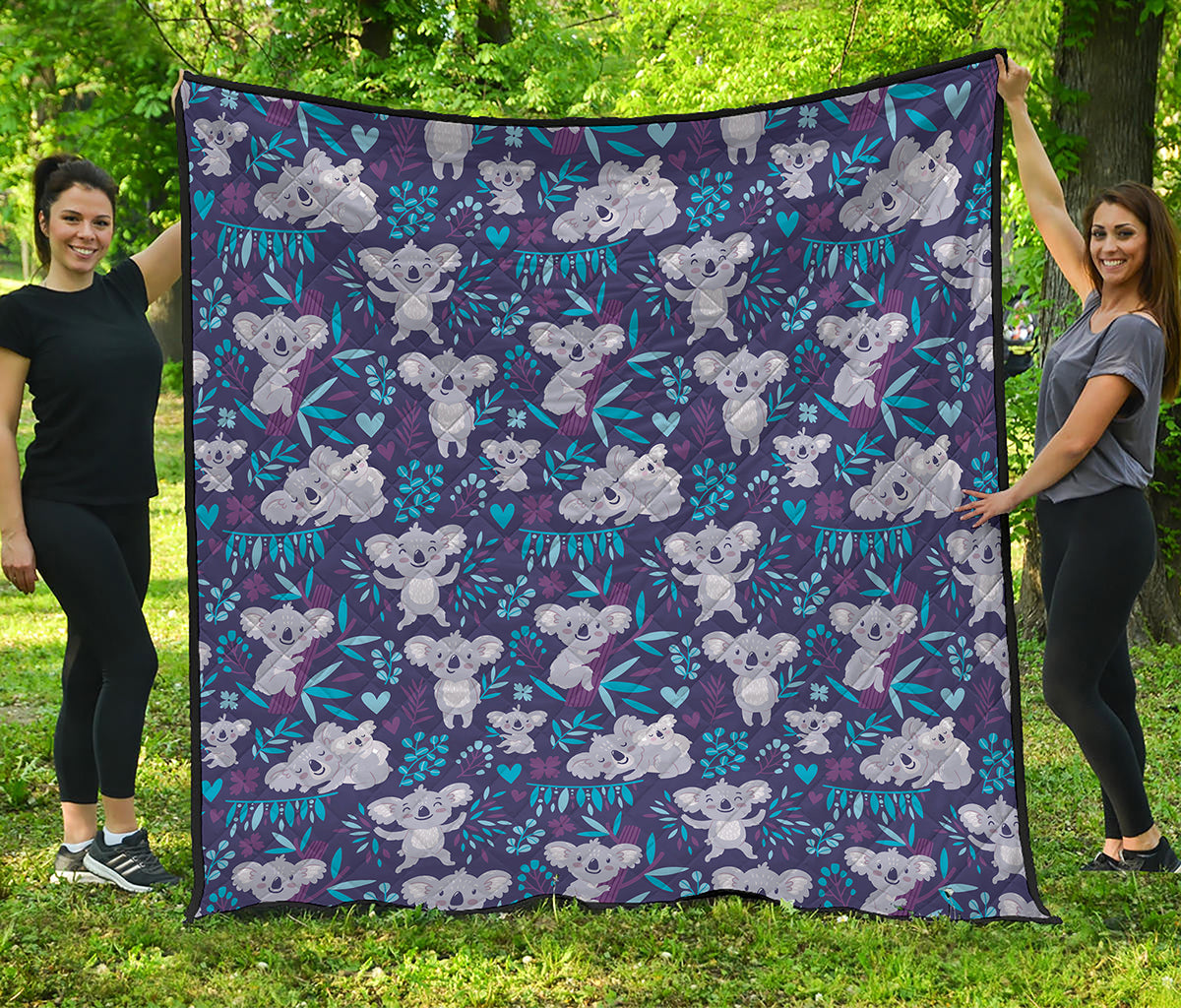Koala Forest Pattern Print Quilt