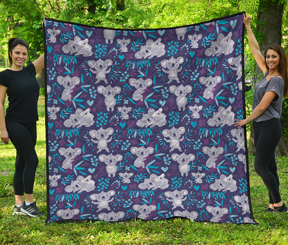 Koala Forest Pattern Print Quilt