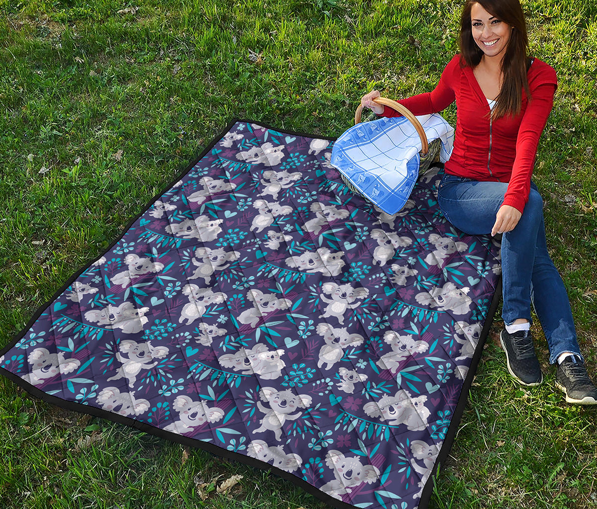 Koala Forest Pattern Print Quilt