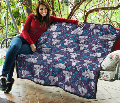 Koala Forest Pattern Print Quilt
