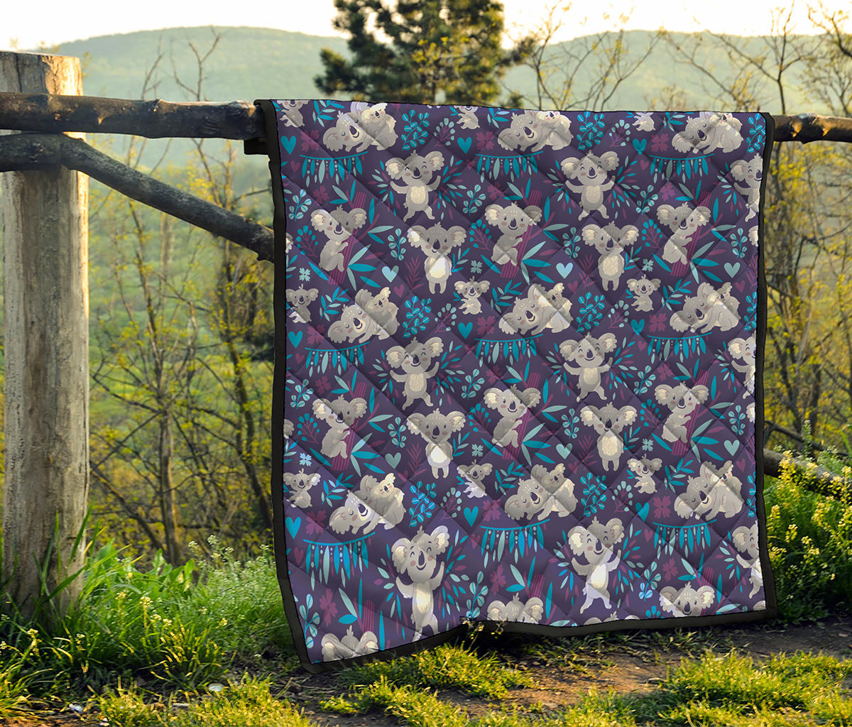 Koala Forest Pattern Print Quilt
