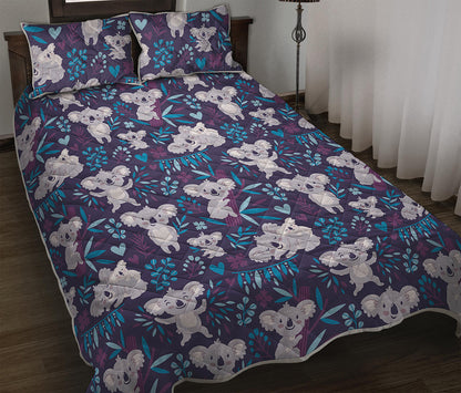 Koala Forest Pattern Print Quilt Bed Set