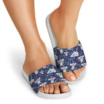 Koala Forest Pattern Print White Slide Sandals