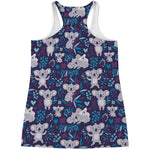 Koala Forest Pattern Print Women's Racerback Tank Top