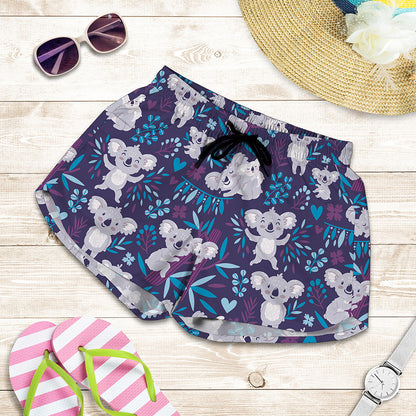Koala Forest Pattern Print Women's Shorts