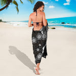 Koi Carp And Chrysanthemum Pattern Print Beach Sarong Wrap