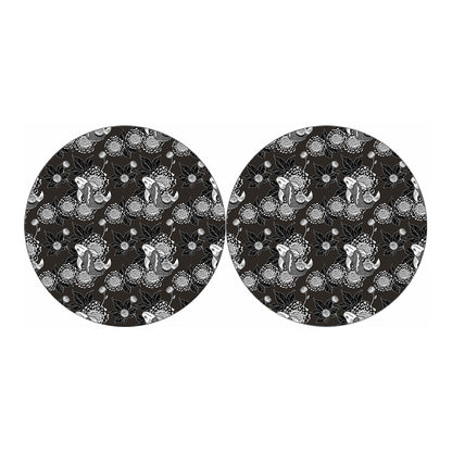 Koi Carp And Chrysanthemum Pattern Print Car Coasters