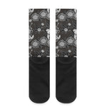 Koi Carp And Chrysanthemum Pattern Print Crew Socks
