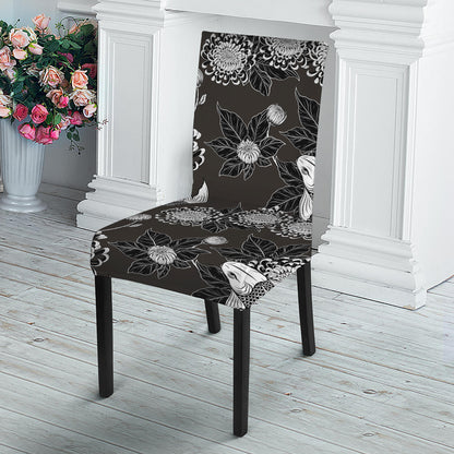 Koi Carp And Chrysanthemum Pattern Print Dining Chair Slipcover