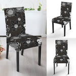 Koi Carp And Chrysanthemum Pattern Print Dining Chair Slipcover