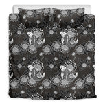 Koi Carp And Chrysanthemum Pattern Print Duvet Cover Bedding Set