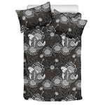 Koi Carp And Chrysanthemum Pattern Print Duvet Cover Bedding Set