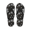Koi Carp And Chrysanthemum Pattern Print Flip Flops