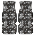 Koi Carp And Chrysanthemum Pattern Print Front and Back Car Floor Mats